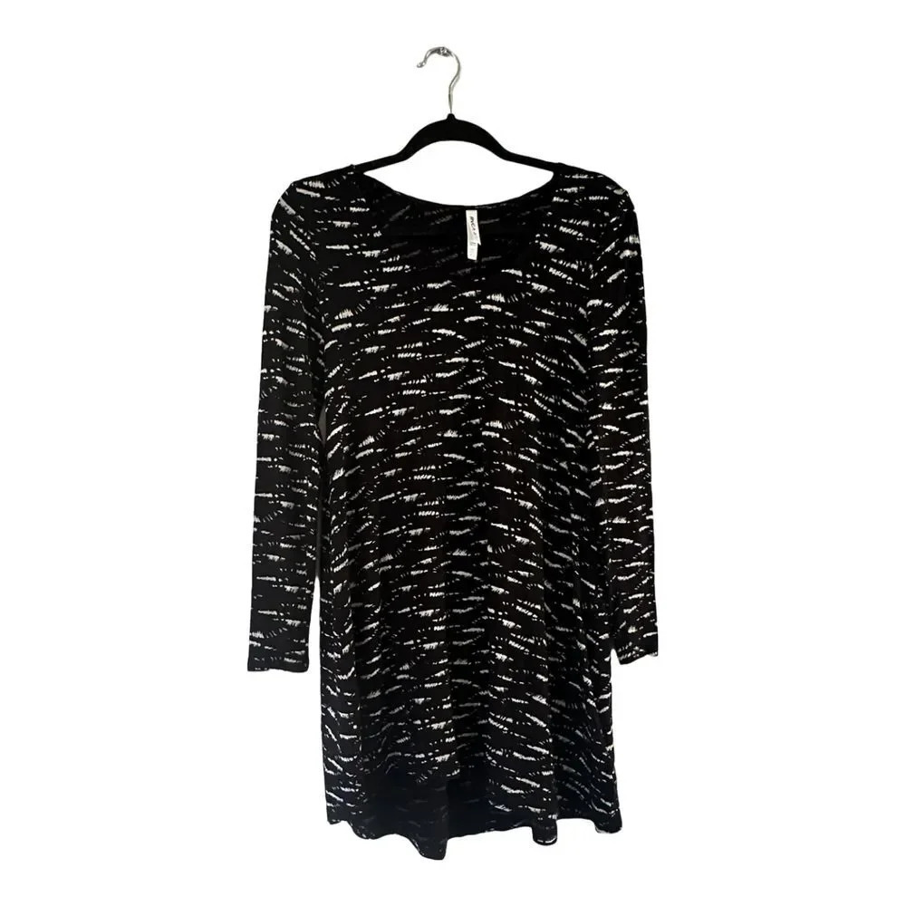 RVCA Long Sleeve Skater Dress Tunic Size XS Black White Minimalist Speckled